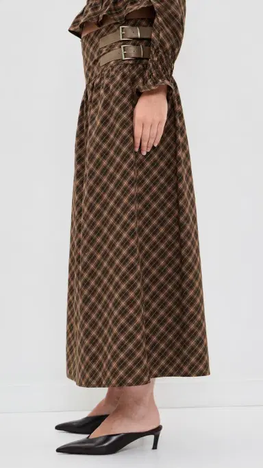 House of Sunny Check Buckle Skirt Multi Check 8 | Thumbnail 4
