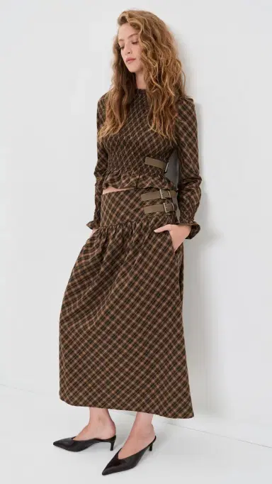 House of Sunny Check Buckle Skirt Multi Check 8 | Thumbnail 5