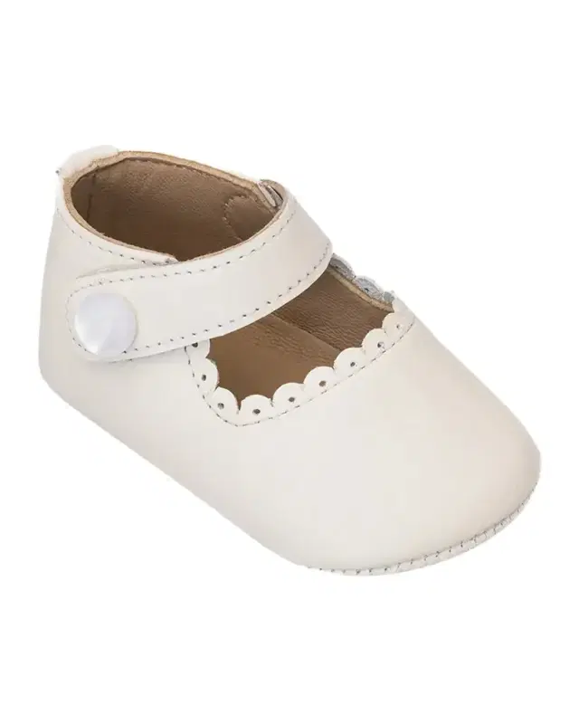 Elephantito Girl's Scalloped Leather Mary Jane