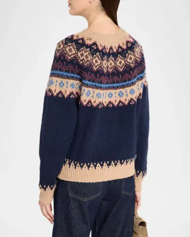 Autumn Cashmere Chunky Fair Isle Crewneck Sweater | Thumbnail 3
