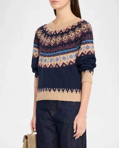 Autumn Cashmere Chunky Fair Isle Crewneck Sweater | Thumbnail 4