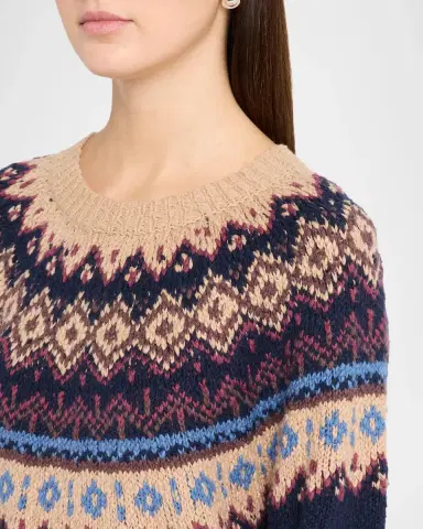 Autumn Cashmere Chunky Fair Isle Crewneck Sweater | Thumbnail 5