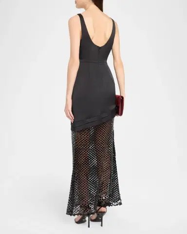 Ramy Brook Blossom Sleeveless Sequin Net Gown | Thumbnail 3