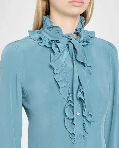Ulla Johnson Catroux Silk Button-Front Blouse | Thumbnail 5