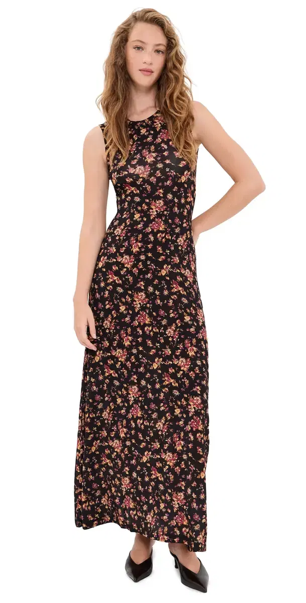 Ulla Johnson Orla Sleeveless Jersey Dress Noir Floral