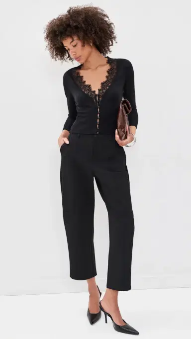 L'Agence Eluna Lace Detail Cardigan Black M | Thumbnail 5 L'Agence Eluna Lace Detail Cardigan Black M | Thumbnail 5