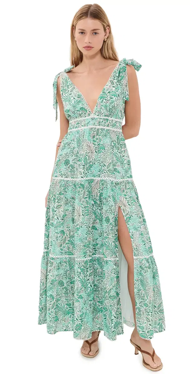 Poupette St Barth ong Perla Dress Green Palmarosa