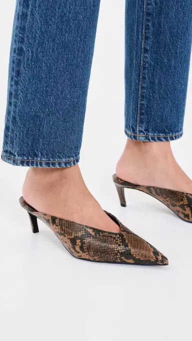 Schutz Loren Mid Mule Kitten Heels Pecan Brown | Thumbnail 3 Schutz Loren Mid Mule Kitten Heels Pecan Brown | Thumbnail 3