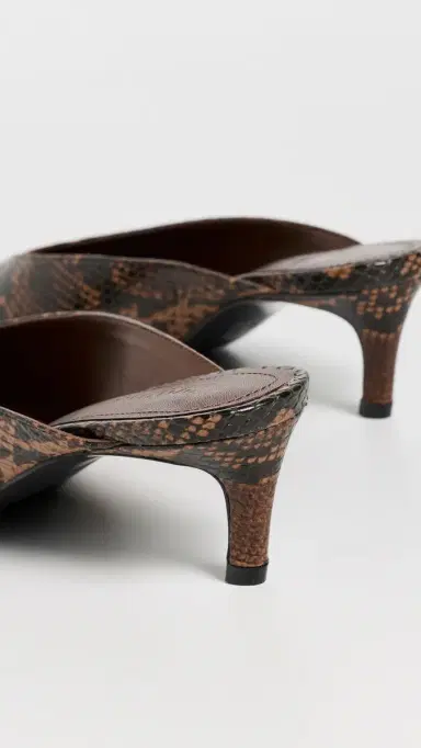 Schutz Loren Mid Mule Kitten Heels Pecan Brown | Thumbnail 4 Schutz Loren Mid Mule Kitten Heels Pecan Brown | Thumbnail 4