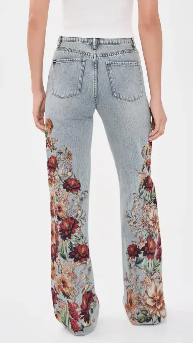 ALICE + OLIVIA Chic Floral Jeans Rockstar Blue/Floral Radiance | Thumbnail 3