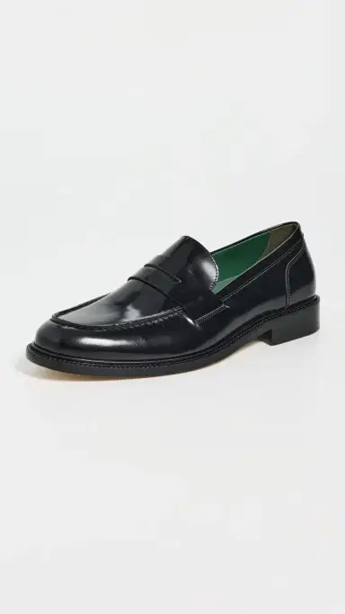 Vinny's Townee Penny Loafers Black Polido Leather | Thumbnail 4 Vinny's Townee Penny Loafers Black Polido Leather | Thumbnail 4