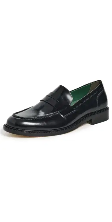 Vinny's Townee Penny Loafers Black Polido Leather | Thumbnail 1 Vinny's Townee Penny Loafers Black Polido Leather | Thumbnail 1