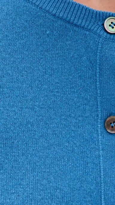 La Ligne Solid ean ines Cashmere Cardigan Cerulean | Thumbnail 6