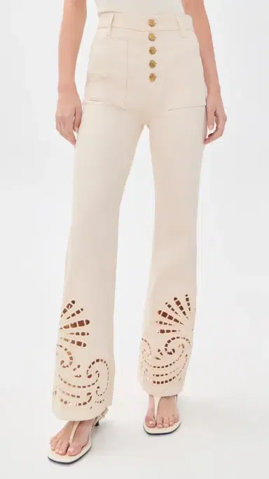 Ulla Johnson The Lou Eyelet Jeans Cowrie | Thumbnail 2