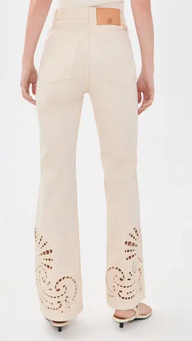 Ulla Johnson The Lou Eyelet Jeans Cowrie | Thumbnail 3