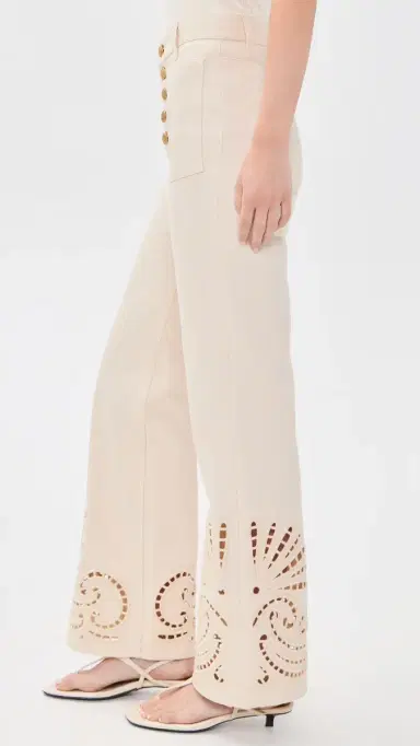 Ulla Johnson The Lou Eyelet Jeans Cowrie | Thumbnail 4