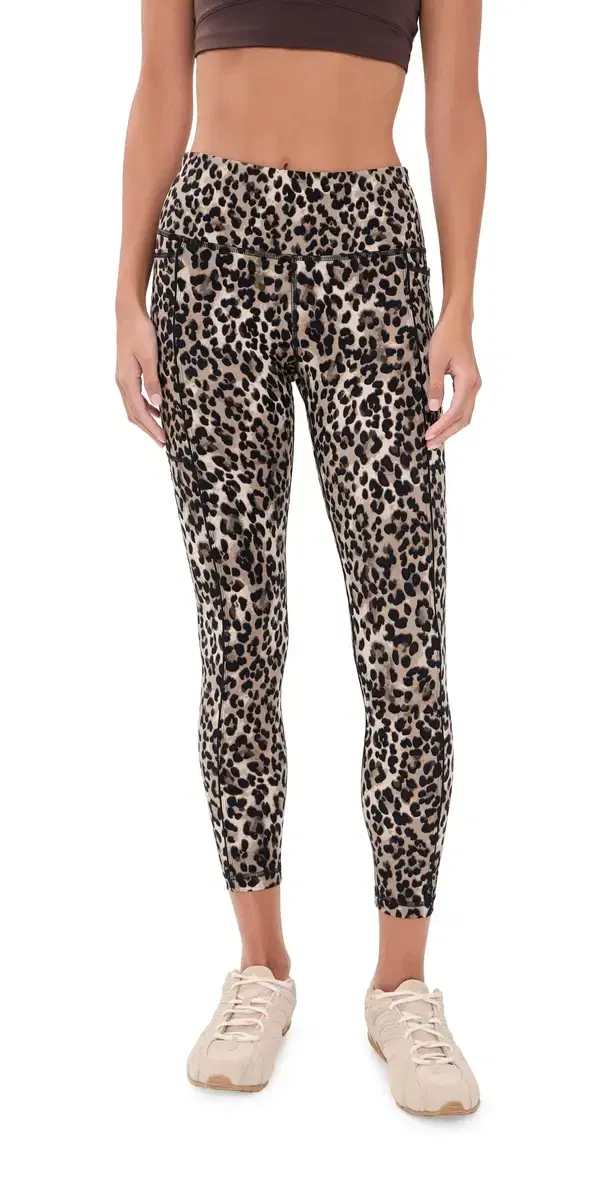 Sweaty Betty Power Piping Workout 7/8 eggings Brown Ink eopard Print