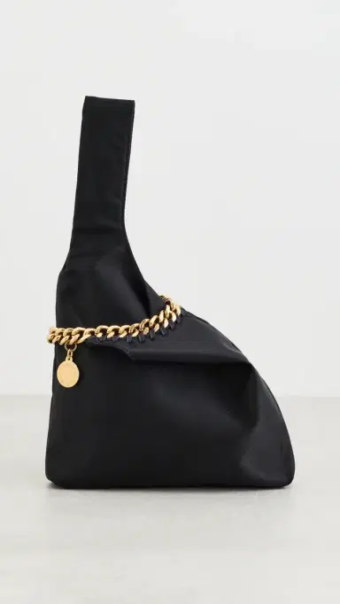 Stella McCartney Falabella Satin Wristlet Bag Black One Size | Thumbnail 2