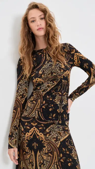 Ulla Johnson Neri Long Sleeve Jersey Top Twilight Paisley | Thumbnail 2