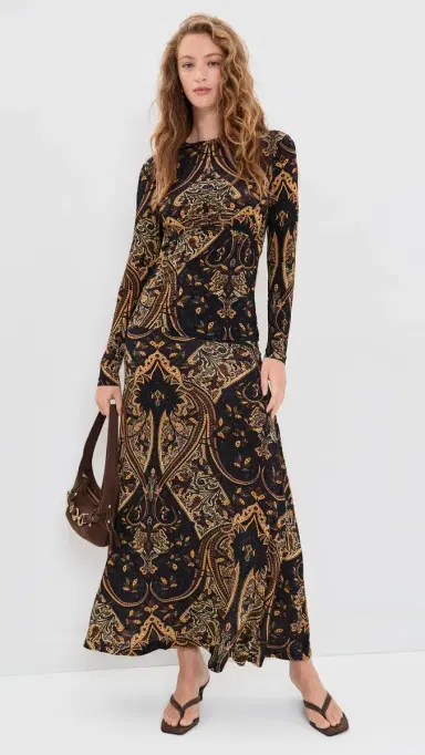Ulla Johnson Neri Long Sleeve Jersey Top Twilight Paisley | Thumbnail 5