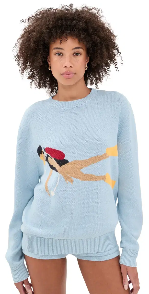 Yellow the Label Diver Cotton Pullover ight Blue