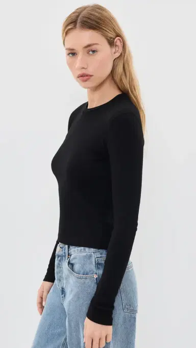 RE/DONE 90s Baby ong Sleeve Tee Vintage Black | Thumbnail 4