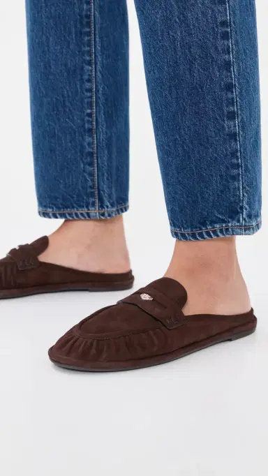 Emme Parsons Monceaux Mules Chocolate Suede | Thumbnail 3