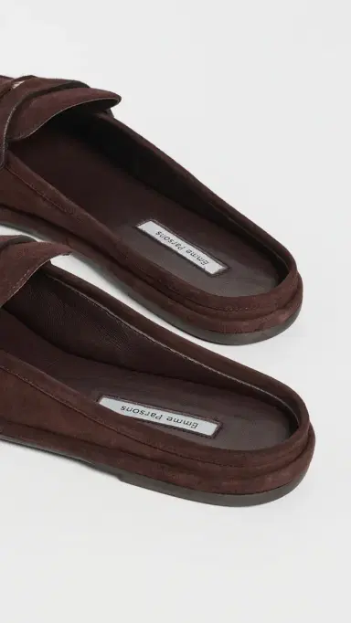 Emme Parsons Monceaux Mules Chocolate Suede | Thumbnail 4