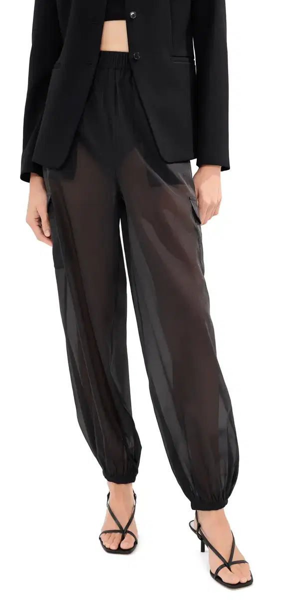 LE BOP Organza Cargo Pocket Pants Black