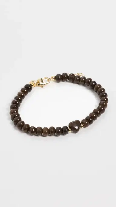 Madewell Puffy Beaded Heart Bracelet DARK CHICORY One Size | Thumbnail 2