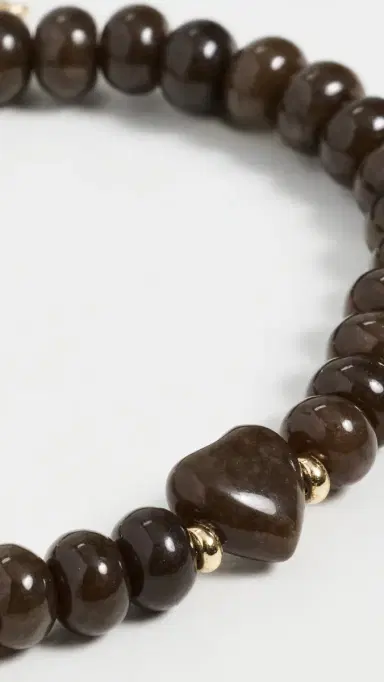 Madewell Puffy Beaded Heart Bracelet DARK CHICORY One Size | Thumbnail 4