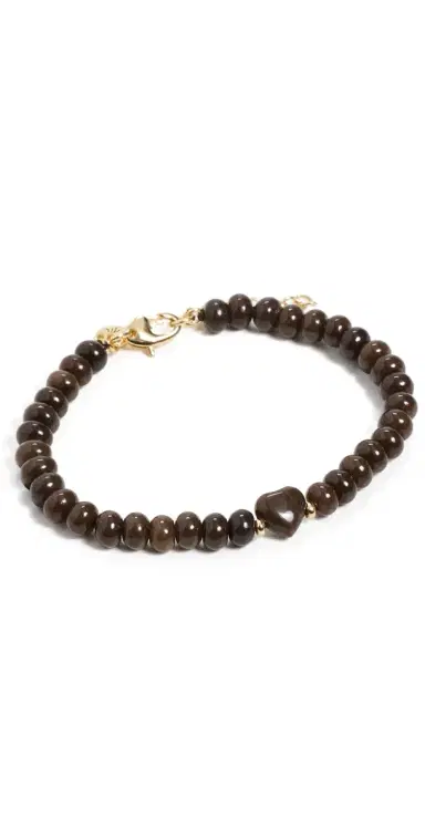 Madewell Puffy Beaded Heart Bracelet DARK CHICORY One Size | Thumbnail 1
