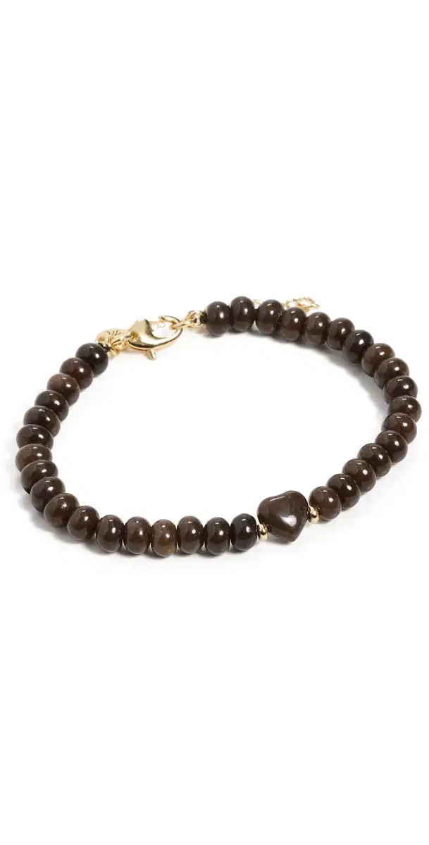 Madewell Puffy Beaded Heart Bracelet DARK CHICORY One Size