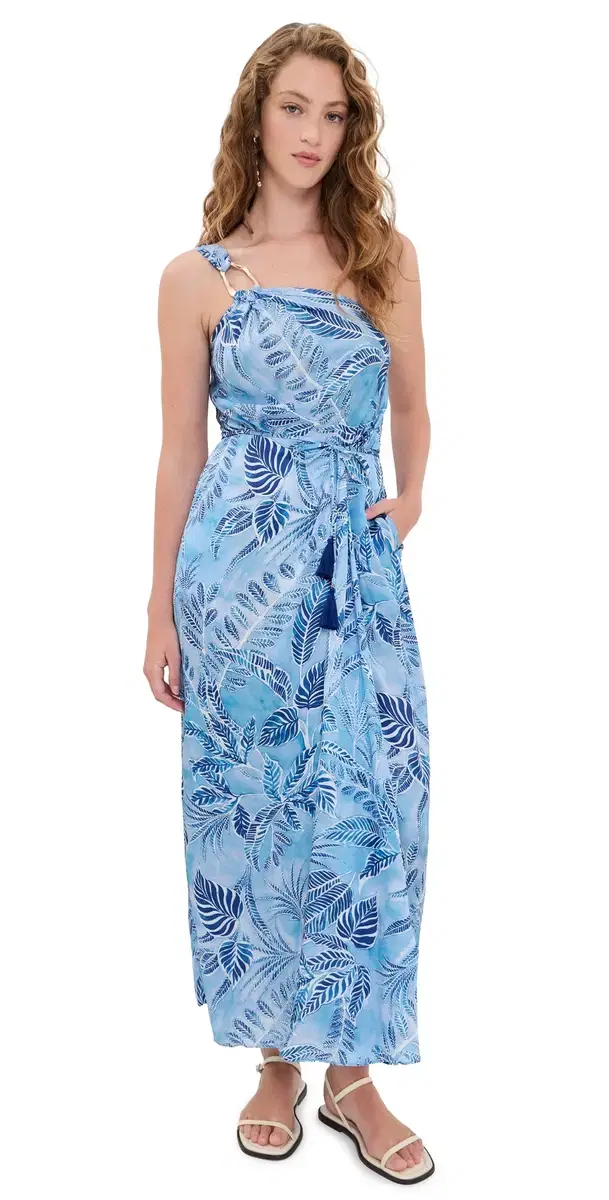 Poupette St Barth ong Fanny Dress Blue Calathea