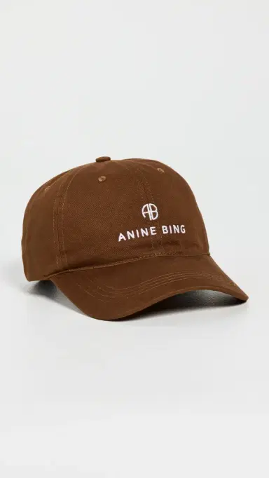 ANINE BING Jeremy Baseball Cap Dark Camel One Size | Thumbnail 2