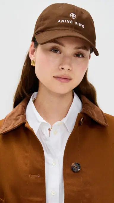 ANINE BING Jeremy Baseball Cap Dark Camel One Size | Thumbnail 3