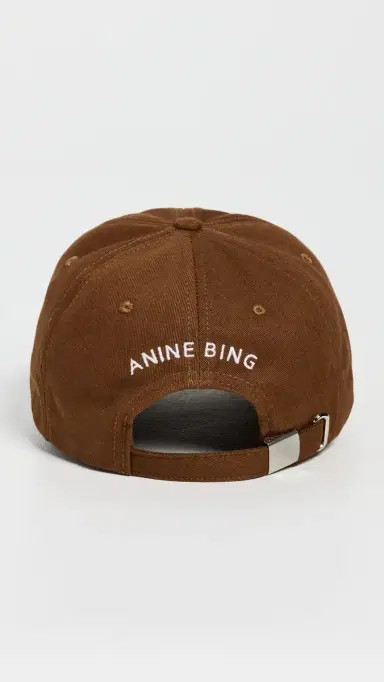 ANINE BING Jeremy Baseball Cap Dark Camel One Size | Thumbnail 4