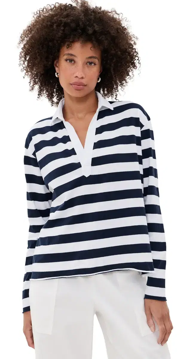 Frank & Eileen Patrick Popover Henley Nautical tripe