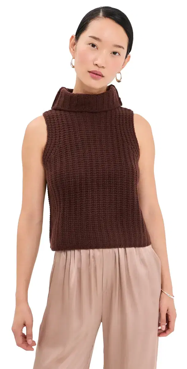 Sablyn aige Cropped Cashmere Turtleneck Pullover Cinnabar