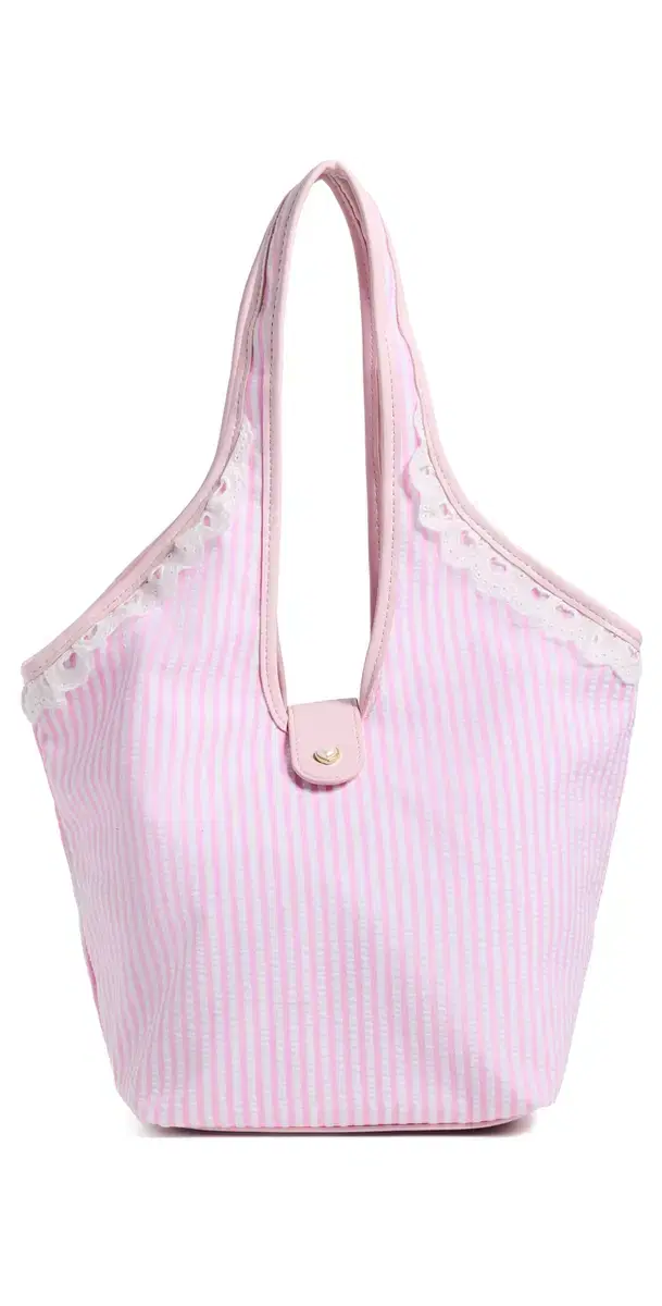 Stoney Clover Lane Pinched Tote Pink Seersucker One Size