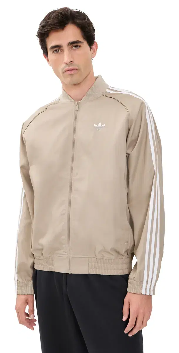 Adidas Classics Cotton Twill Track Top Khaki Three