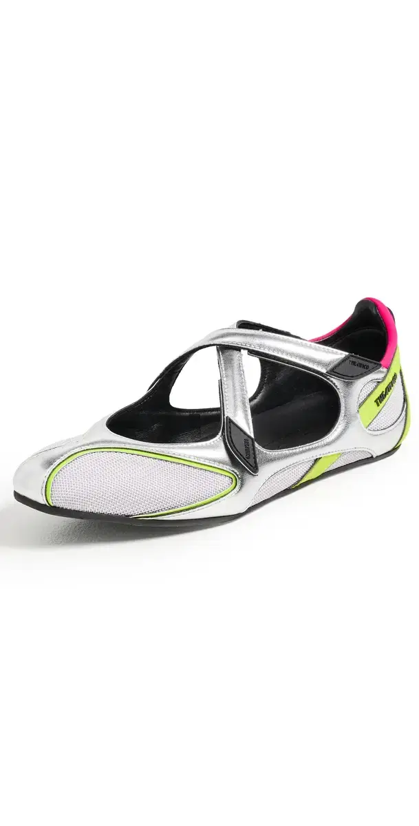 The Attico Floor 01 Ballerina Flats Holographic Silver
