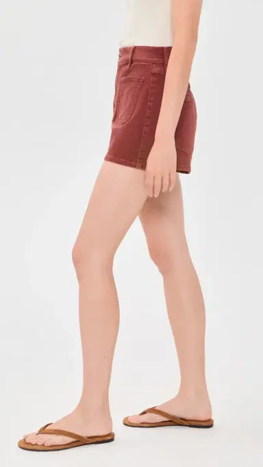 Veronica Beard Jean Elijah Shorts with Patch Pockets Rust | Thumbnail 4