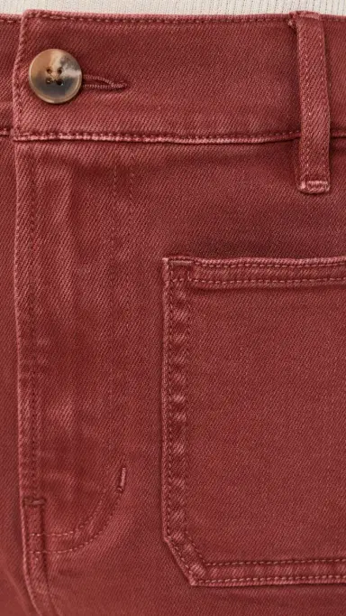 Veronica Beard Jean Elijah Shorts with Patch Pockets Rust | Thumbnail 6