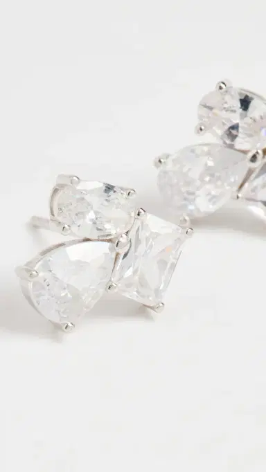 SHASHI Pierre Studs White Gold One Size | Thumbnail 2