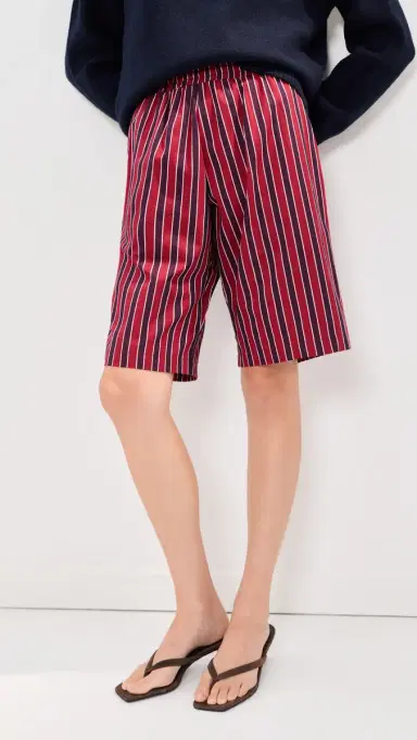 LE BOP Frances Bermuda Shorts Red/Navy tripe | Thumbnail 2