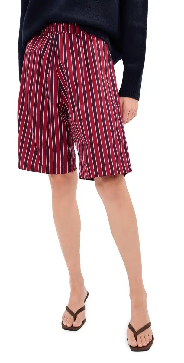 LE BOP Frances Bermuda Shorts Red/Navy tripe