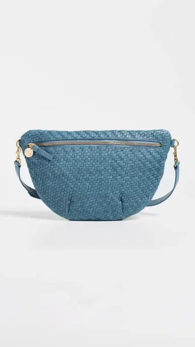Clare V. Grande Fanny Woven Belt Bag Desert Blue One Size | Thumbnail 2