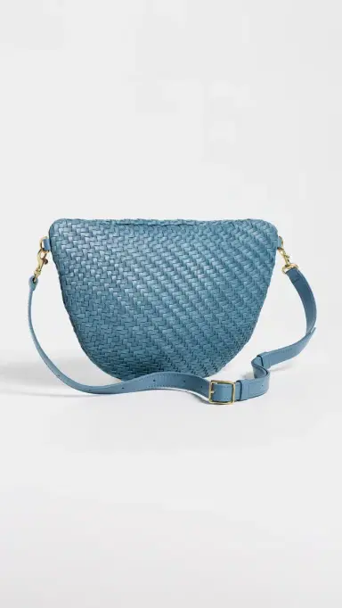 Clare V. Grande Fanny Woven Belt Bag Desert Blue One Size | Thumbnail 4
