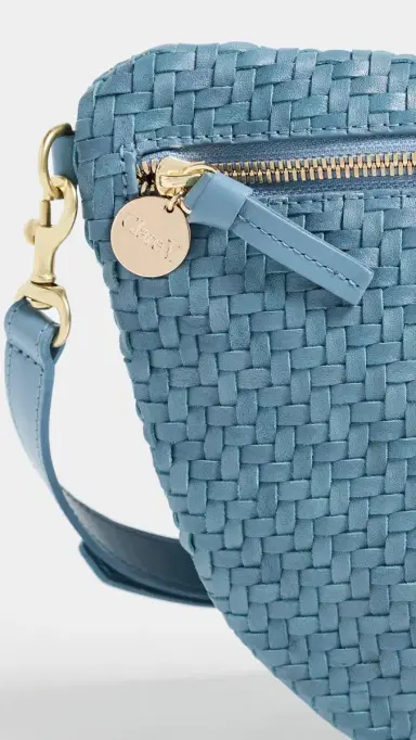Clare V. Grande Fanny Woven Belt Bag Desert Blue One Size | Thumbnail 5